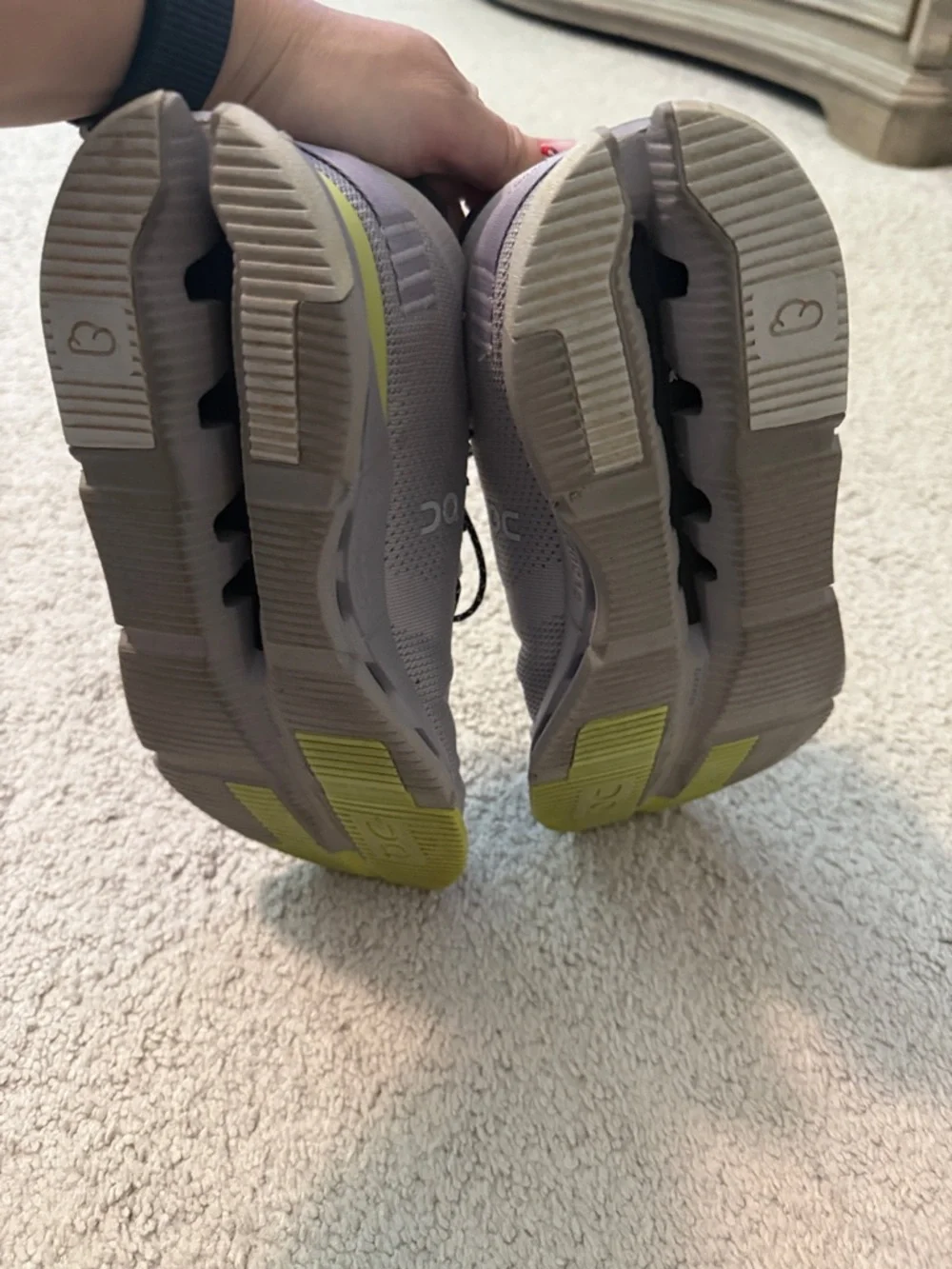 ON Cloudnova Running Shoes in Light Gray with YellowGreen Accent - Womens - Picture 6 of 8